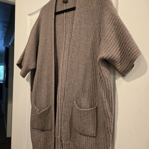 Karen Kane Taupe Open-Front Cardigan